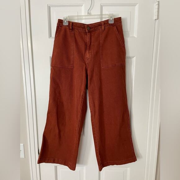 Universal Thread Rust Colored Wide Leg Crop Jeans - Picture 3 of 7